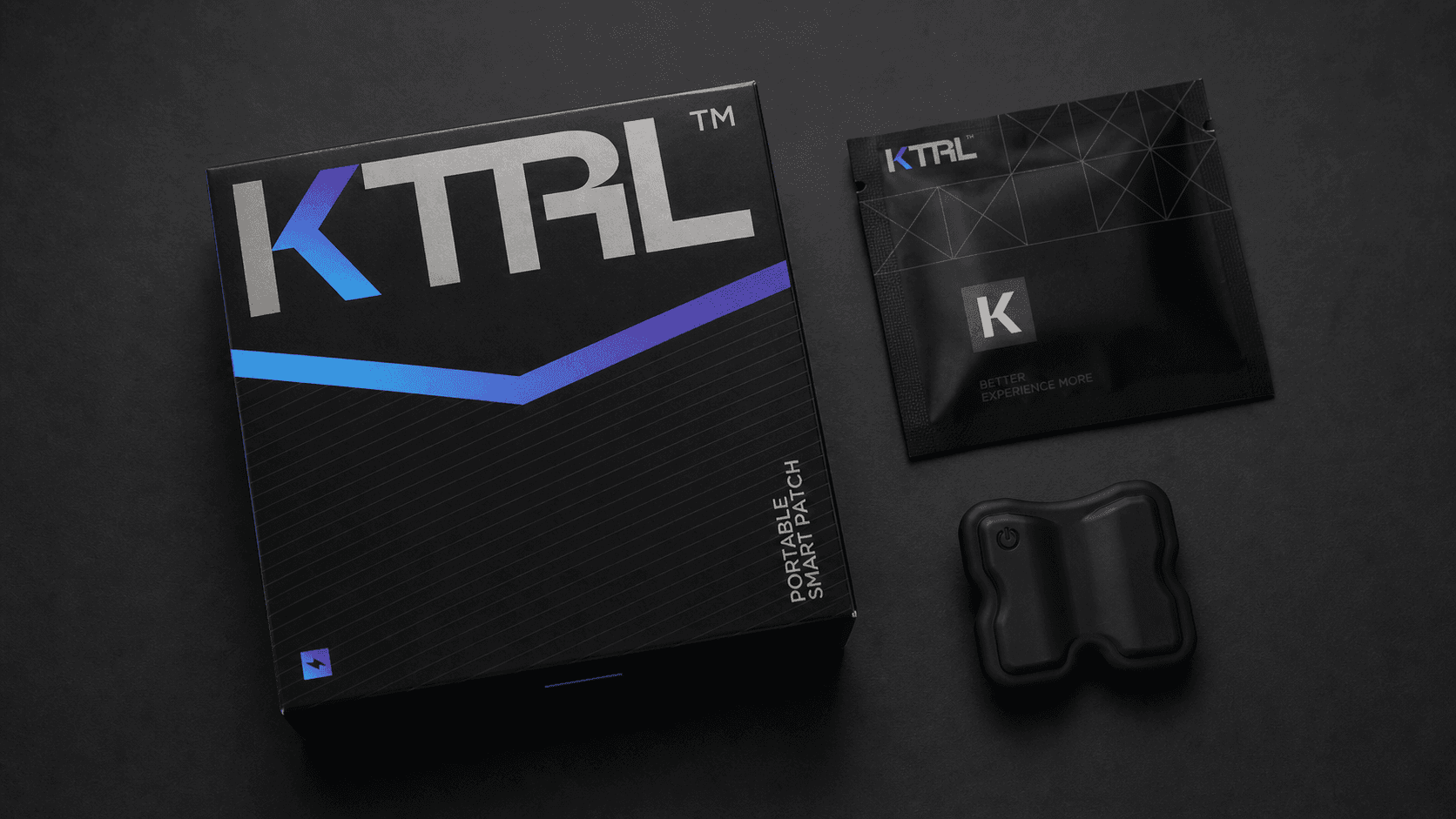 Embalaje del parche inteligente portátil KTRL, vista frontal